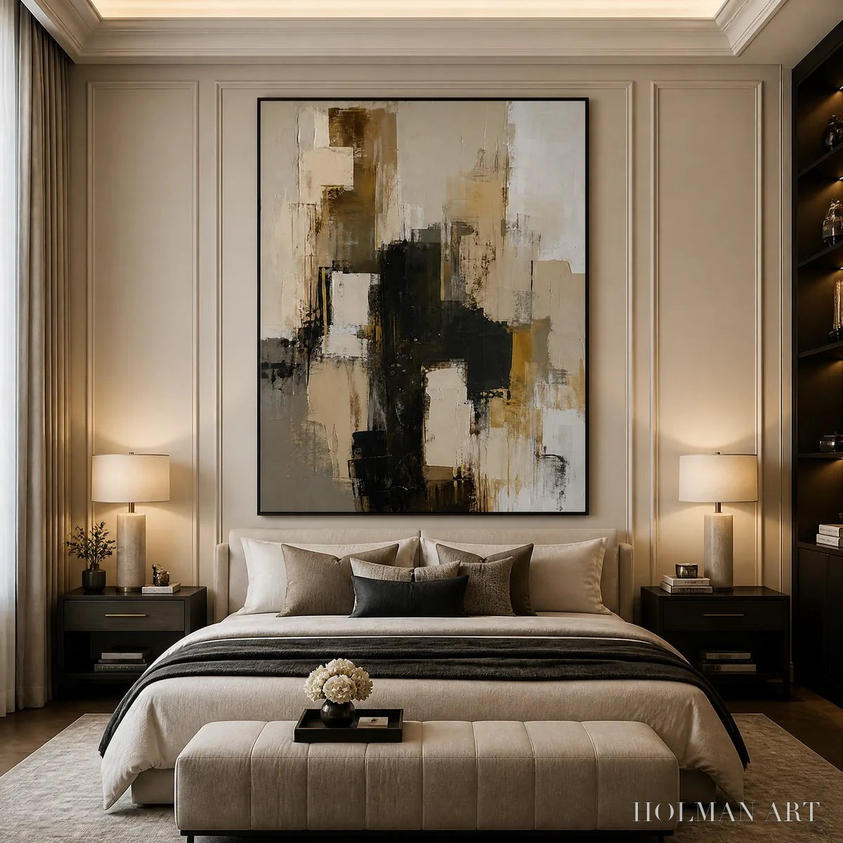 HOLMAN ART Shadow Gold – Neutral Black Gold Abstract - image 6