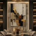HOLMAN ART Gold Thread – Black Gold Linear Abstract - image 2