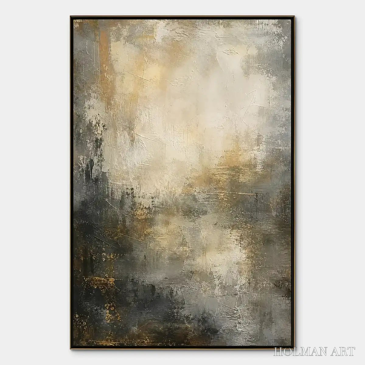 HOLMAN ART Night Aurelia – Moody Gold Black Abstract - image 1