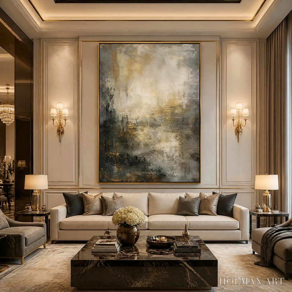 HOLMAN ART Night Aurelia – Moody Gold Black Abstract - image 2
