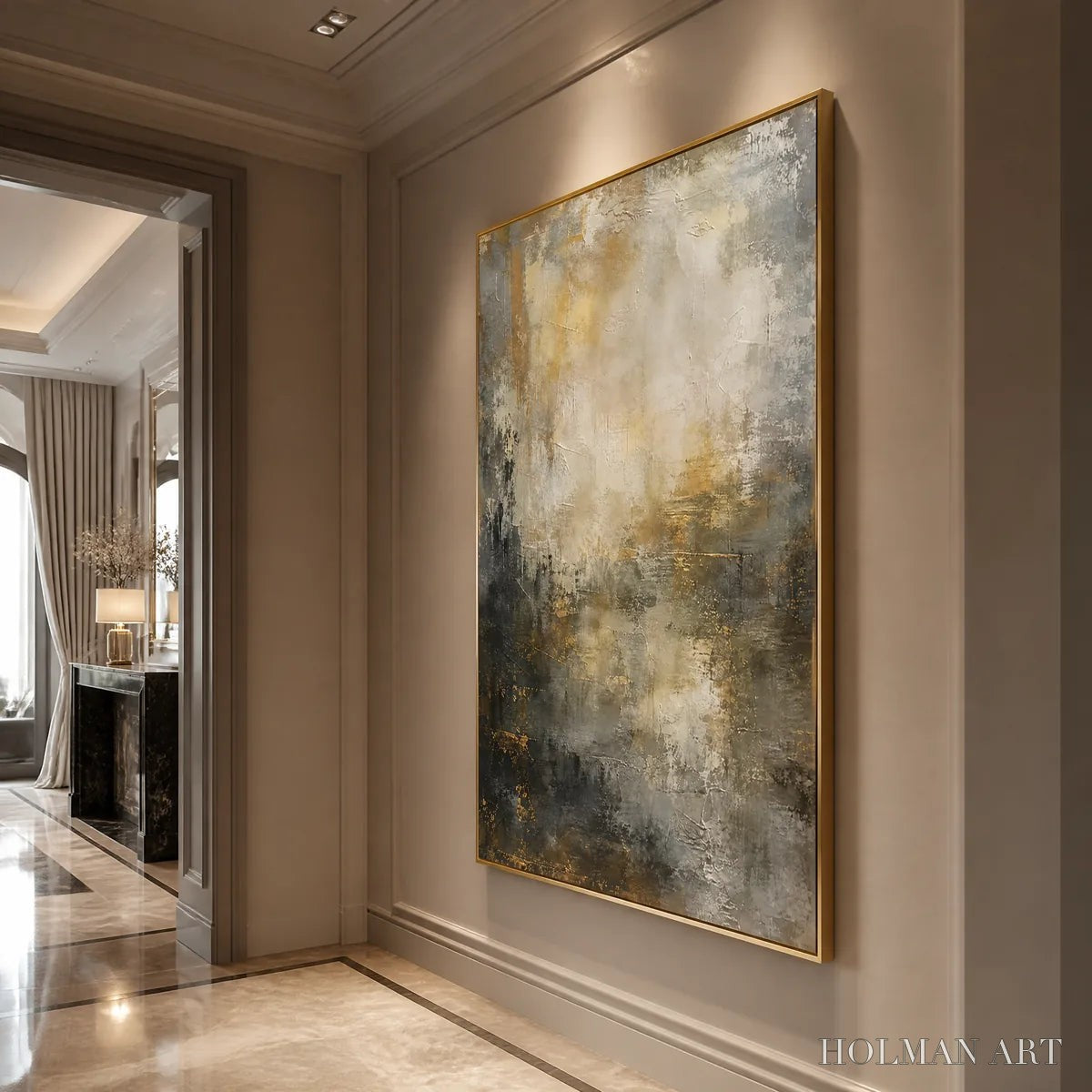 HOLMAN ART Night Aurelia – Moody Gold Black Abstract - image 4