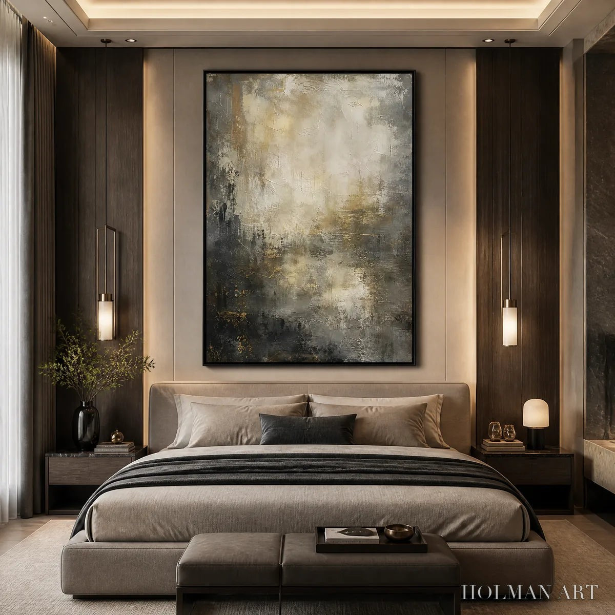 HOLMAN ART Night Aurelia – Moody Gold Black Abstract - image 5