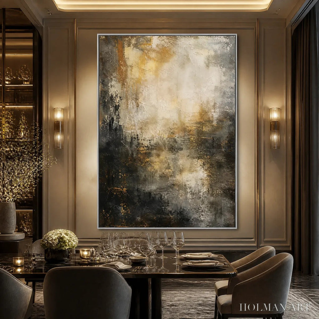 HOLMAN ART Night Aurelia – Moody Gold Black Abstract - image 6