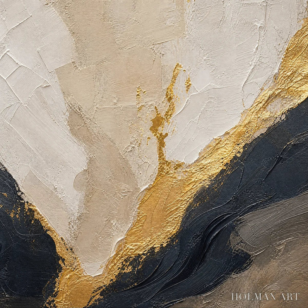 HOLMAN ART Twin Ember – Black Gold Diptych Abstract Set - image 3