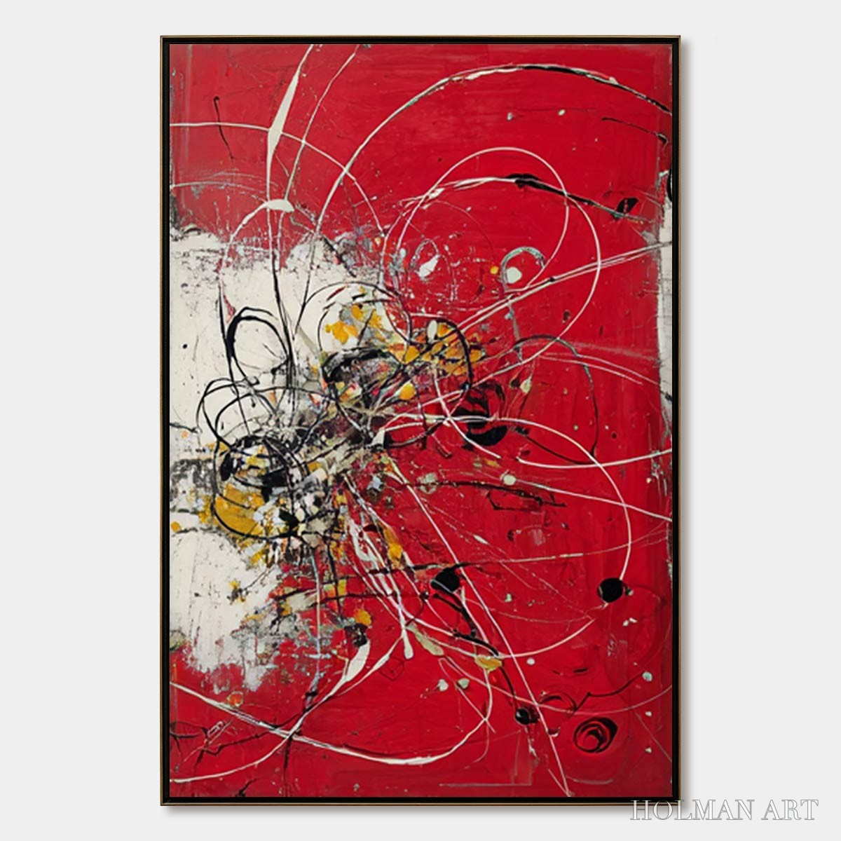 HOLMAN ART Ignition – Bold Red and Black Abstract Expressionist - image 1