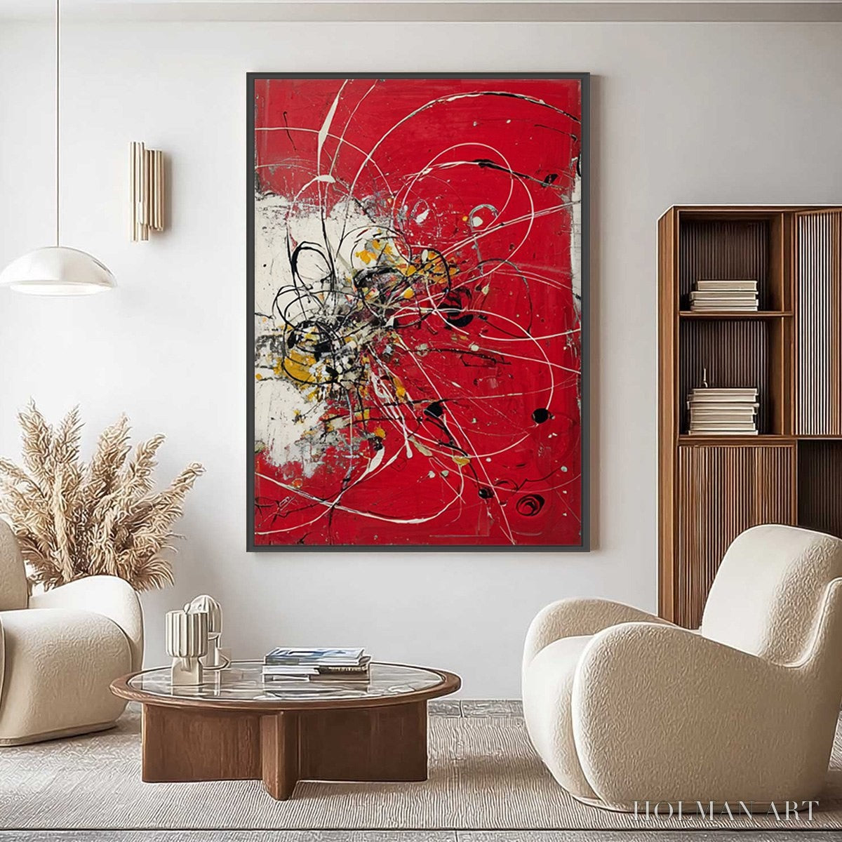HOLMAN ART Ignition – Bold Red and Black Abstract Expressionist - image 2