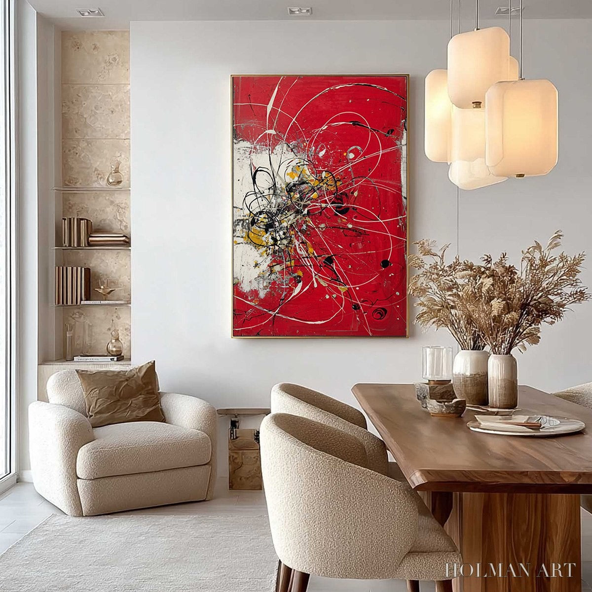 HOLMAN ART Ignition – Bold Red and Black Abstract Expressionist - image 4
