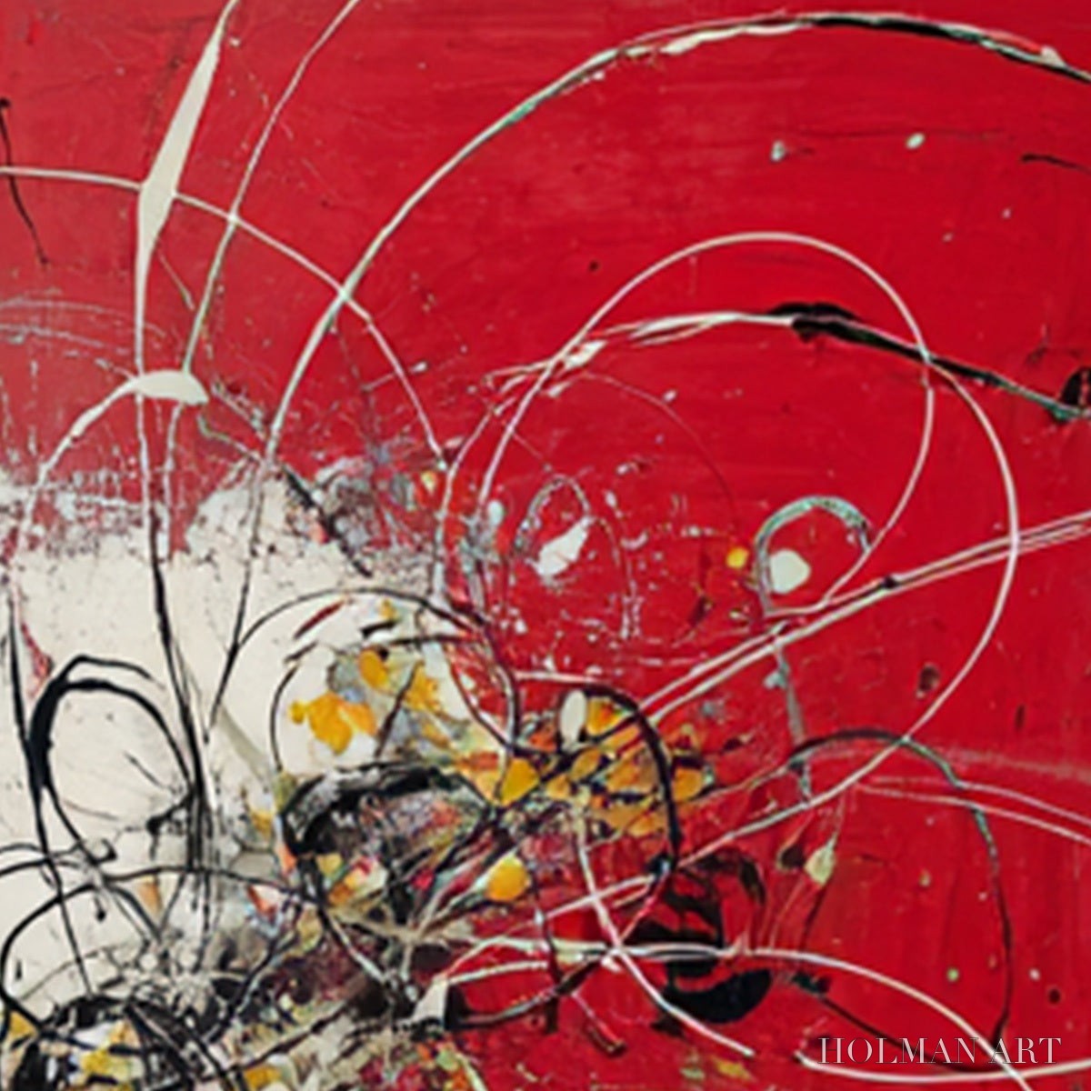 HOLMAN ART Ignition – Bold Red and Black Abstract Expressionist - image 5