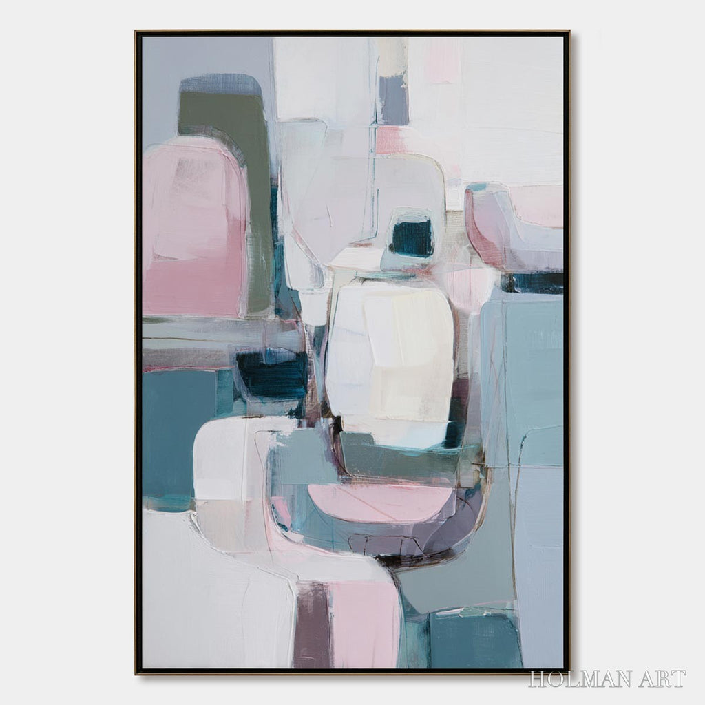 HOLMAN ART Morning Blush – Soft Contemporary Abstract Block Painting - image 1
