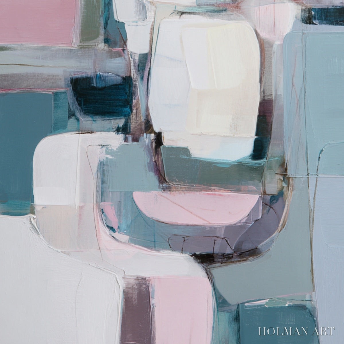 HOLMAN ART Morning Blush – Soft Contemporary Abstract Block Painting - image 3
