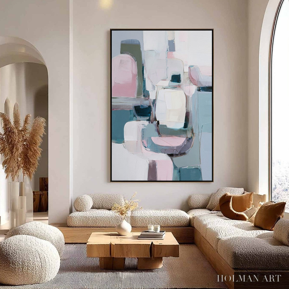 HOLMAN ART Morning Blush – Soft Contemporary Abstract Block Painting - image 4