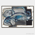 HOLMAN ART Azure Depths – Abstract Blue and Gold Oil Painting - image 1