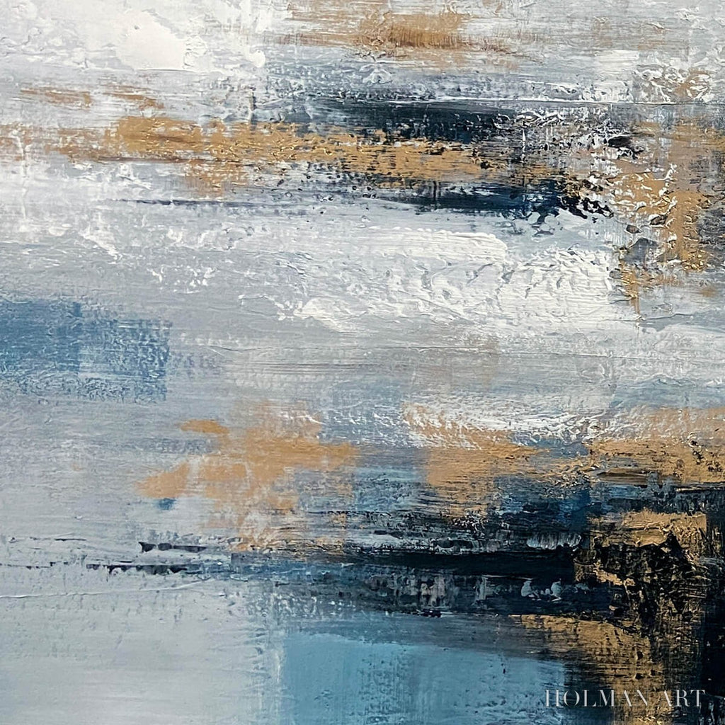 HOLMAN ART Golden Drift – Abstract Blue and Gold Oil Painting - image 5