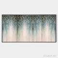 HOLMAN ART Emerald Rain – Panoramic Abstract Oil Painting with Gold and Green - image 1