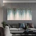 HOLMAN ART Emerald Rain – Panoramic Abstract Oil Painting with Gold and Green - image 2