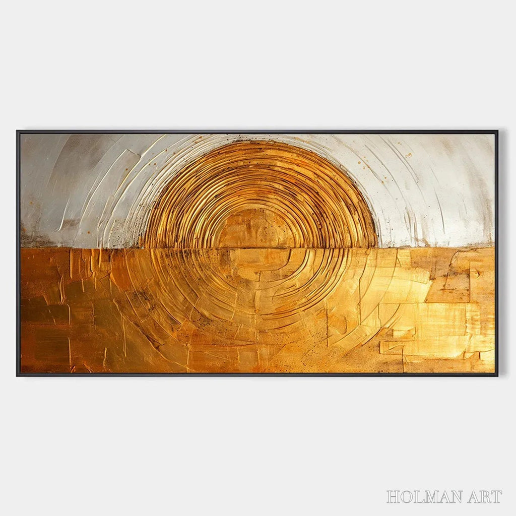 HOLMAN ART Golden Era – Panoramic Abstract Oil Painting with Gold and Silver - image 1