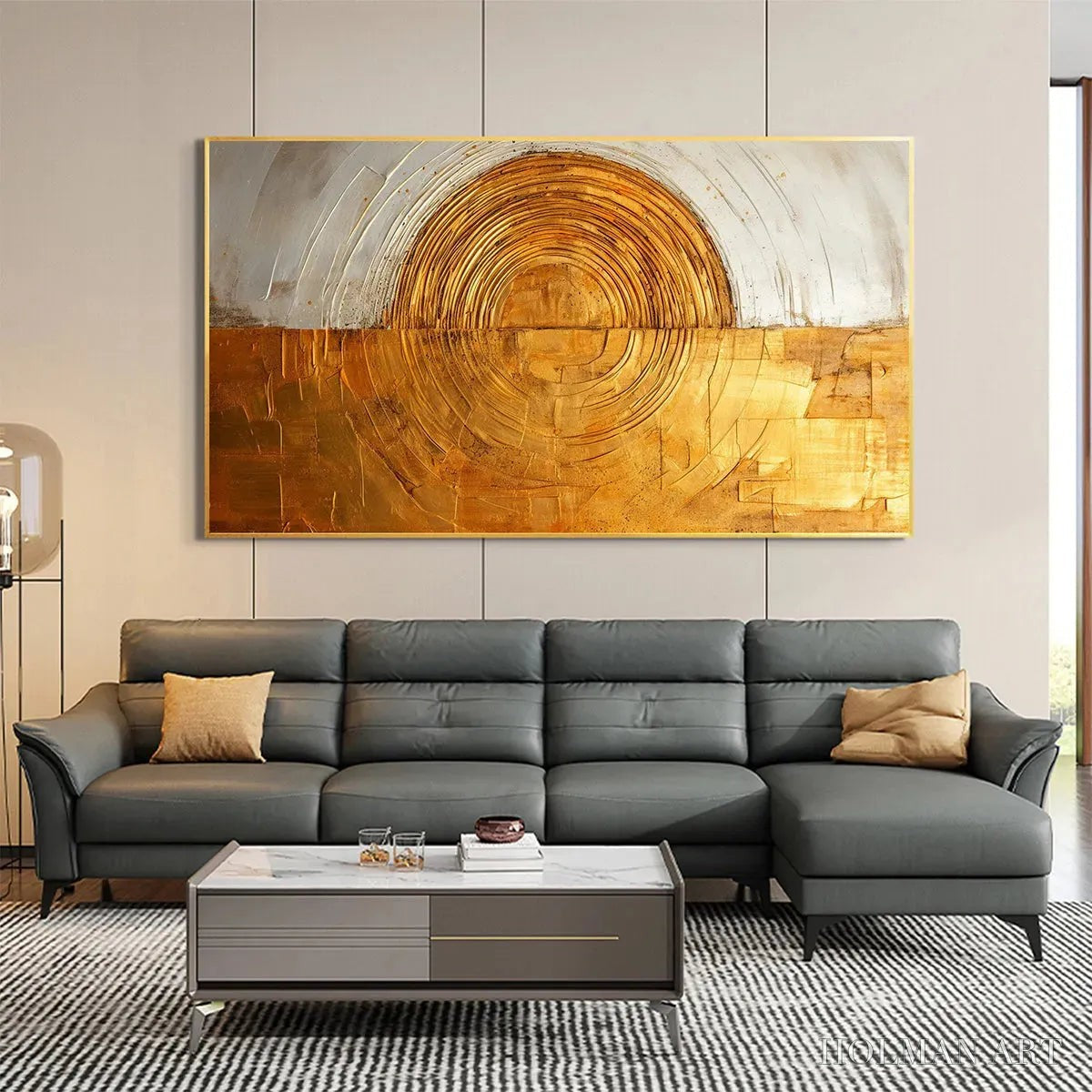 HOLMAN ART Golden Era – Panoramic Abstract Oil Painting with Gold and Silver - image 2