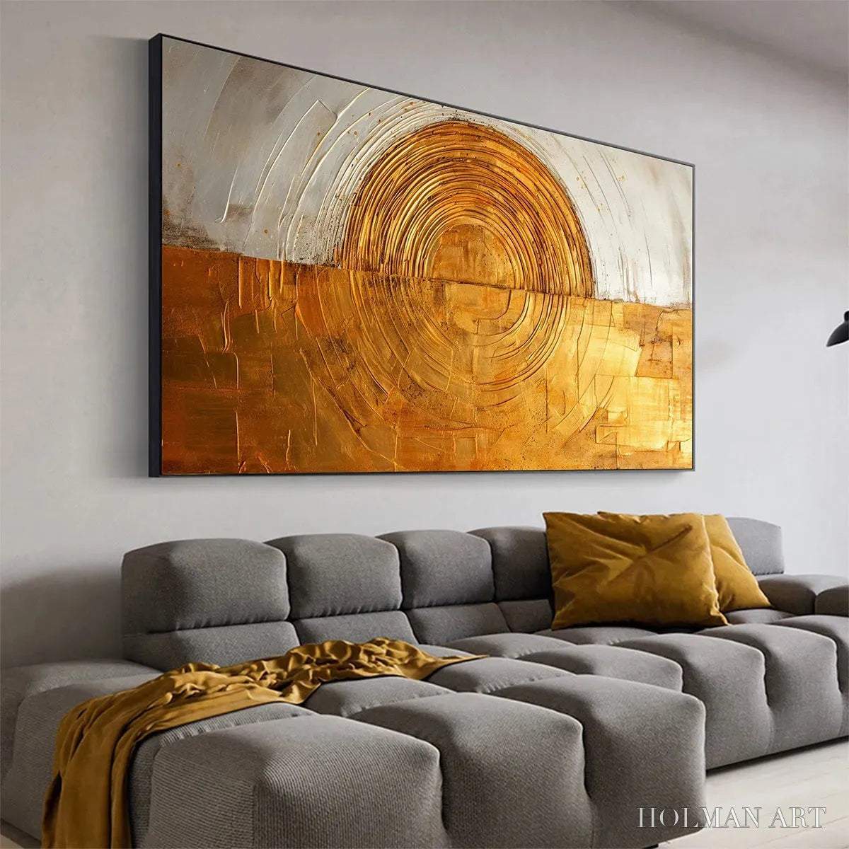 HOLMAN ART Golden Era – Panoramic Abstract Oil Painting with Gold and Silver - image 5