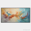 HOLMAN ART Coral Reef – Panoramic Abstract Blue and Orange Oil Painting - image 1