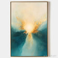 HOLMAN ART Golden Abyss – Abstract Teal and Gold Oil Painting - image 1