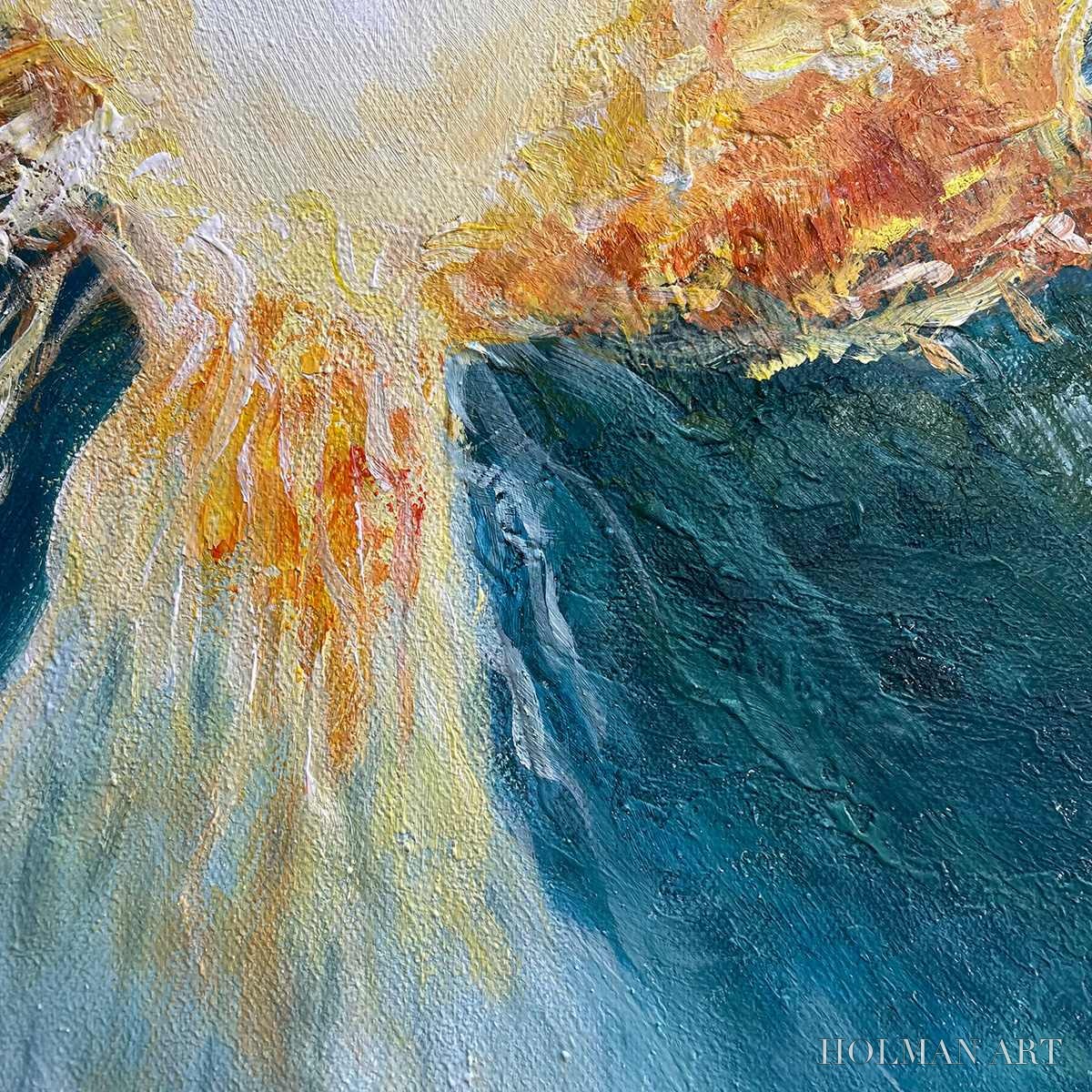 HOLMAN ART Golden Abyss – Abstract Teal and Gold Oil Painting - image 6