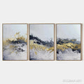 HOLMAN ART Gold & Grey Abstract Triptych – Abstract Painting Set of 3, Vertical - image 1