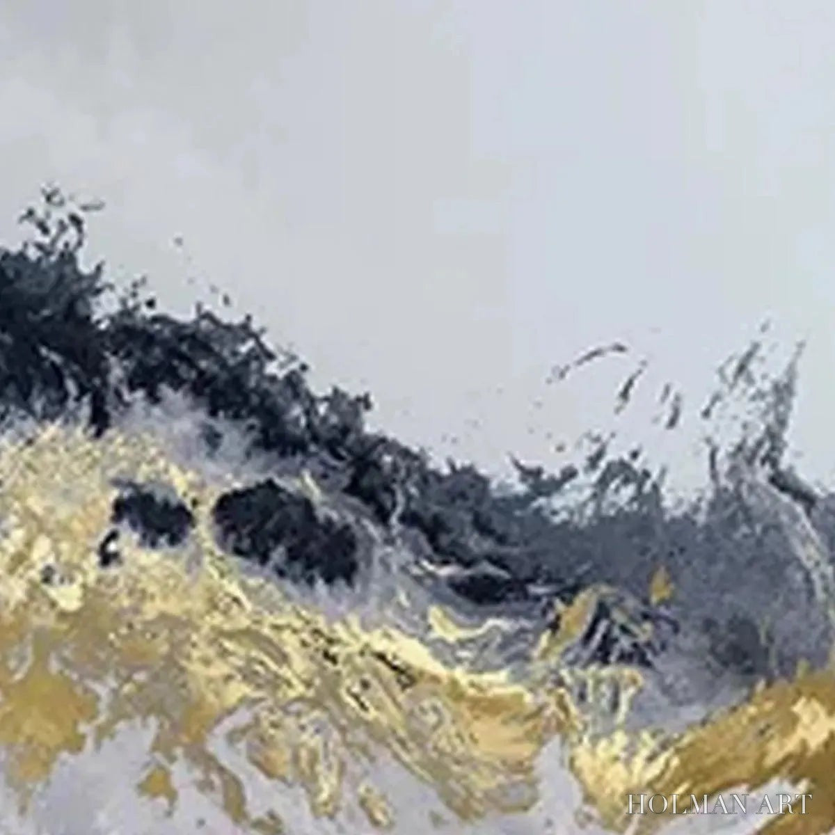 HOLMAN ART Gold & Grey Abstract Triptych – Abstract Painting Set of 3, Vertical - image 3