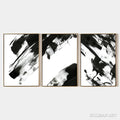 HOLMAN ART Black & White Abstract Triptych – Abstract Painting Set of 3, Vertical - image 1