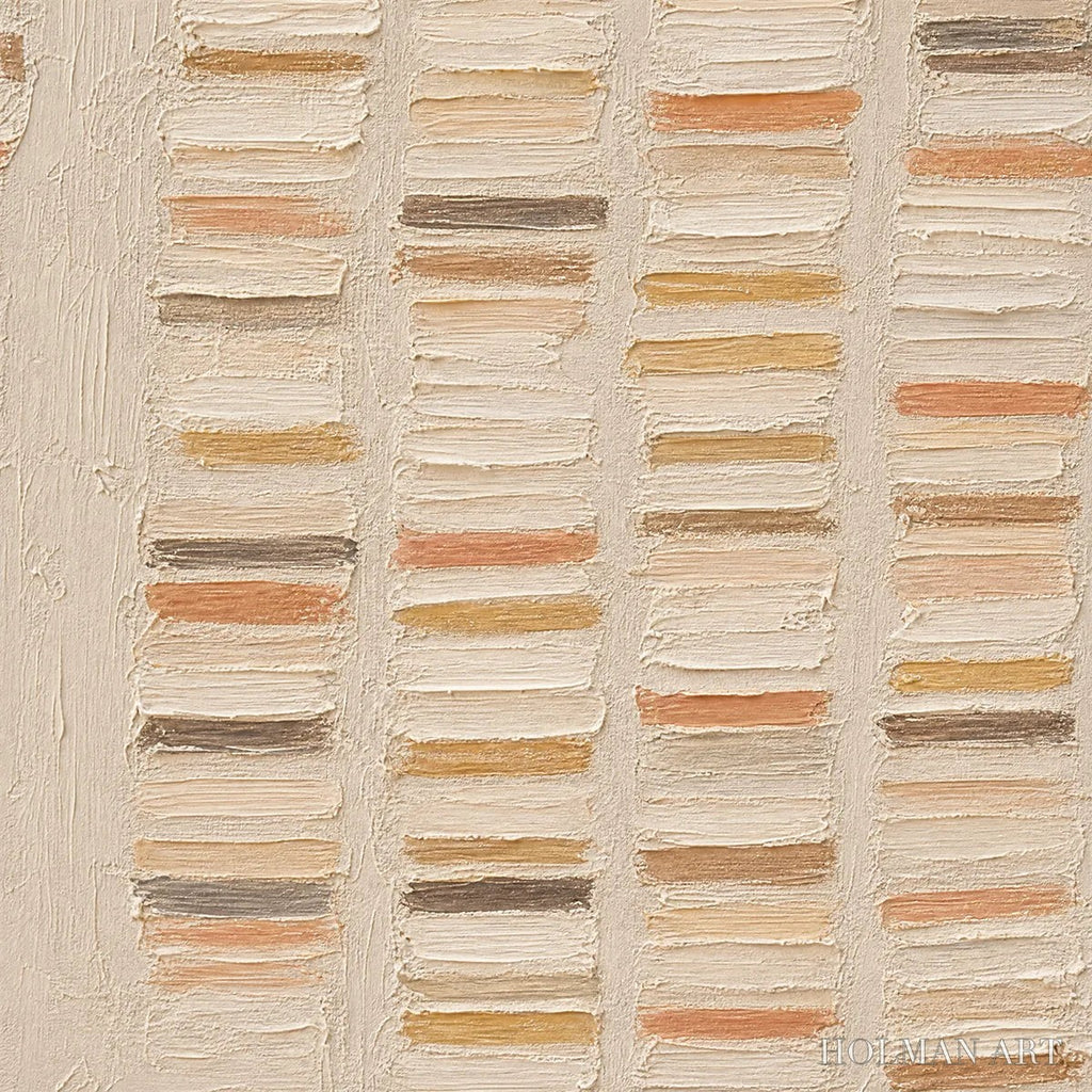 HOLMAN ART Warm Stone Geometry – Warm Beige Geometric Texture Painting - image 3