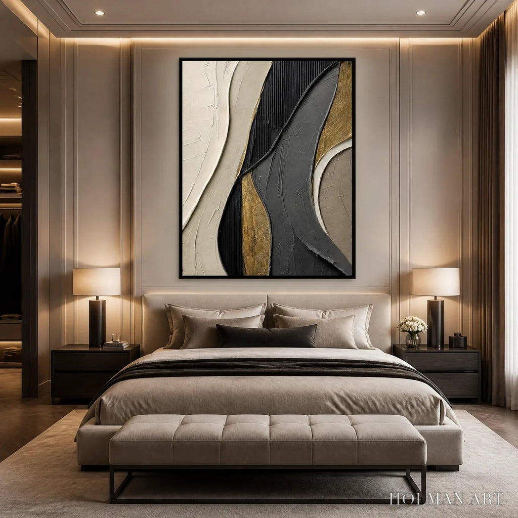HOLMAN ART Golden Balance – Black Gold Geometric Abstract - image 6