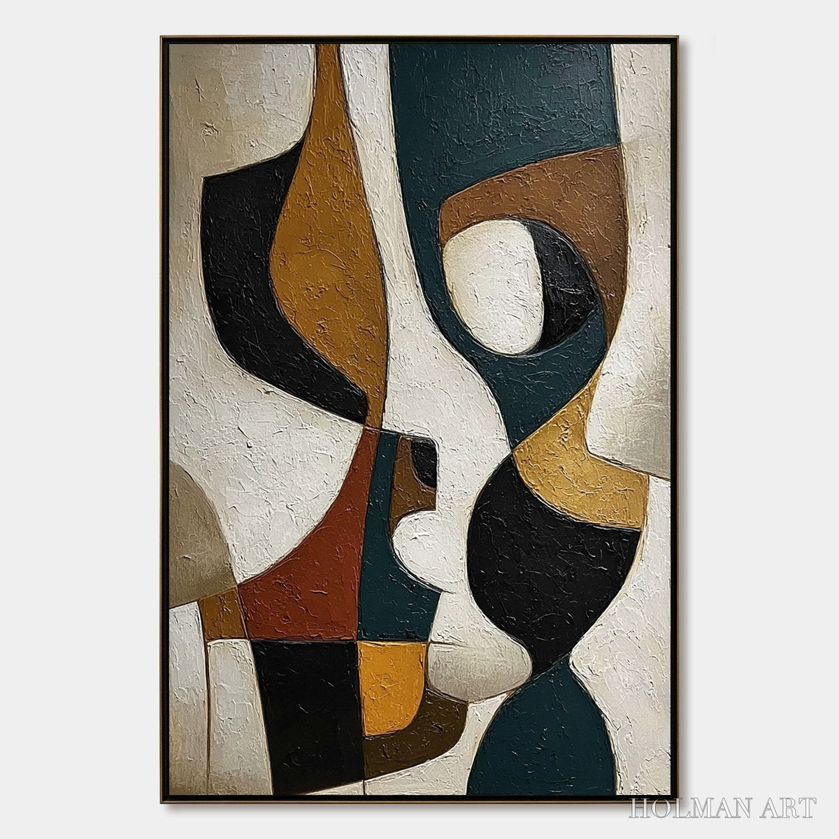 HOLMAN ART Convergence – Large Textured Geometric Abstract Oil Painting - image 1