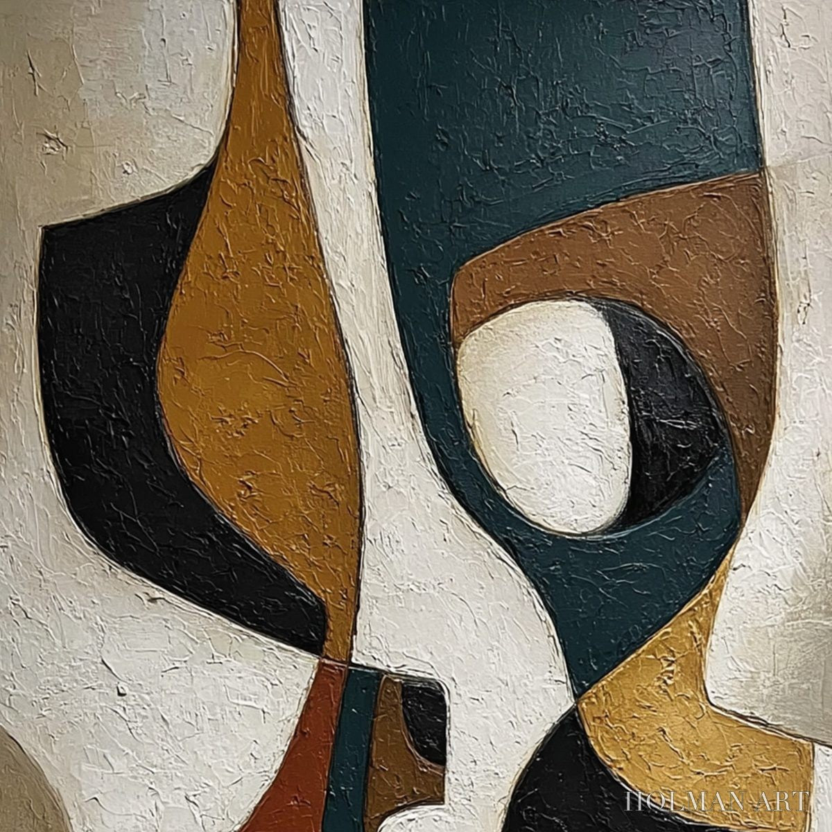 HOLMAN ART Convergence – Large Textured Geometric Abstract Oil Painting - image 3