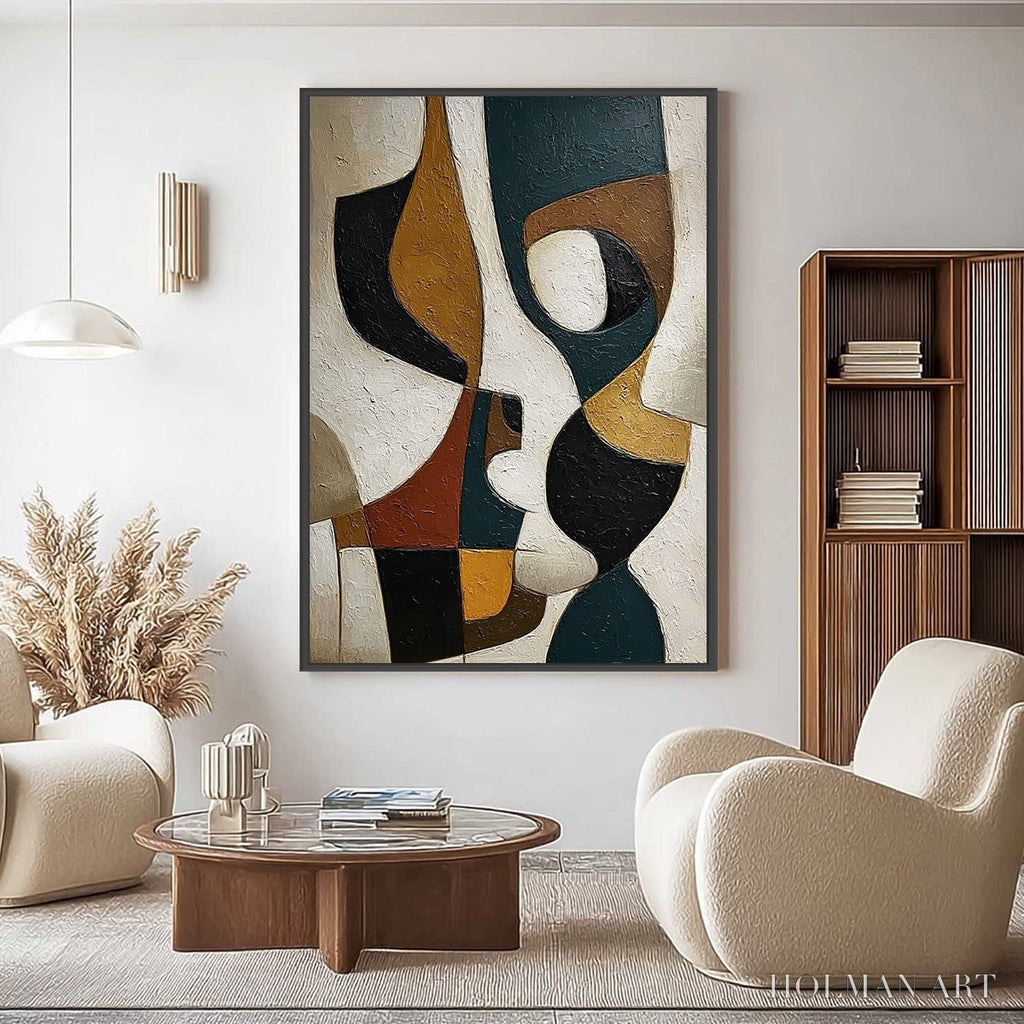 HOLMAN ART Convergence – Large Textured Geometric Abstract Oil Painting - image 4