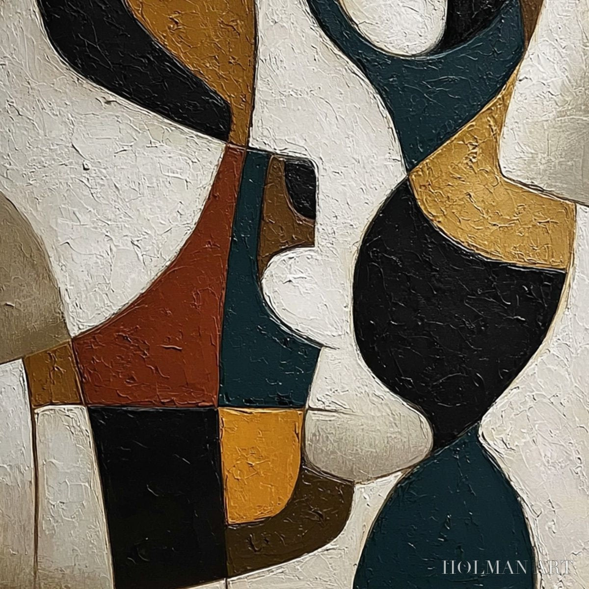 HOLMAN ART Convergence – Large Textured Geometric Abstract Oil Painting - image 5