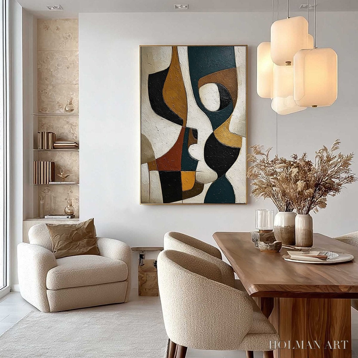 HOLMAN ART Convergence – Large Textured Geometric Abstract Oil Painting - image 6