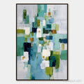 HOLMAN ART Emerald Cascade – Modern Geometric Abstract Painting in Green and Blue - image 1