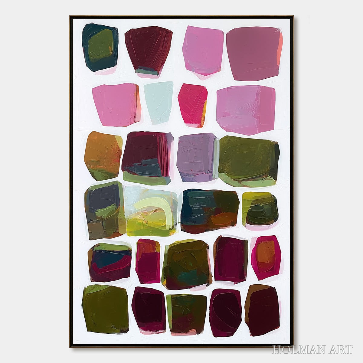 HOLMAN ART Jewel Tones – Abstract Geometric Oil Painting - image 1