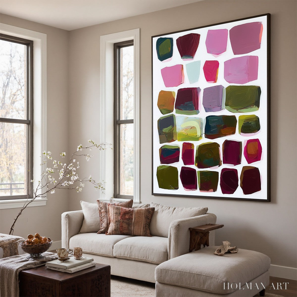 HOLMAN ART Jewel Tones – Abstract Geometric Oil Painting - image 3