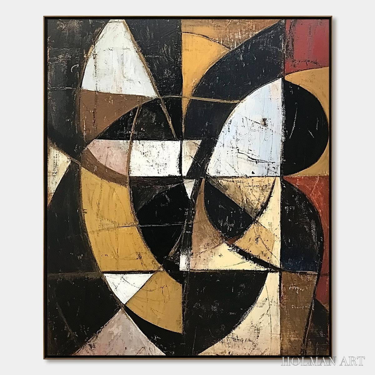 HOLMAN ART Fractured Rhythm – Textured Geometric Abstract Oil Painting - image 1