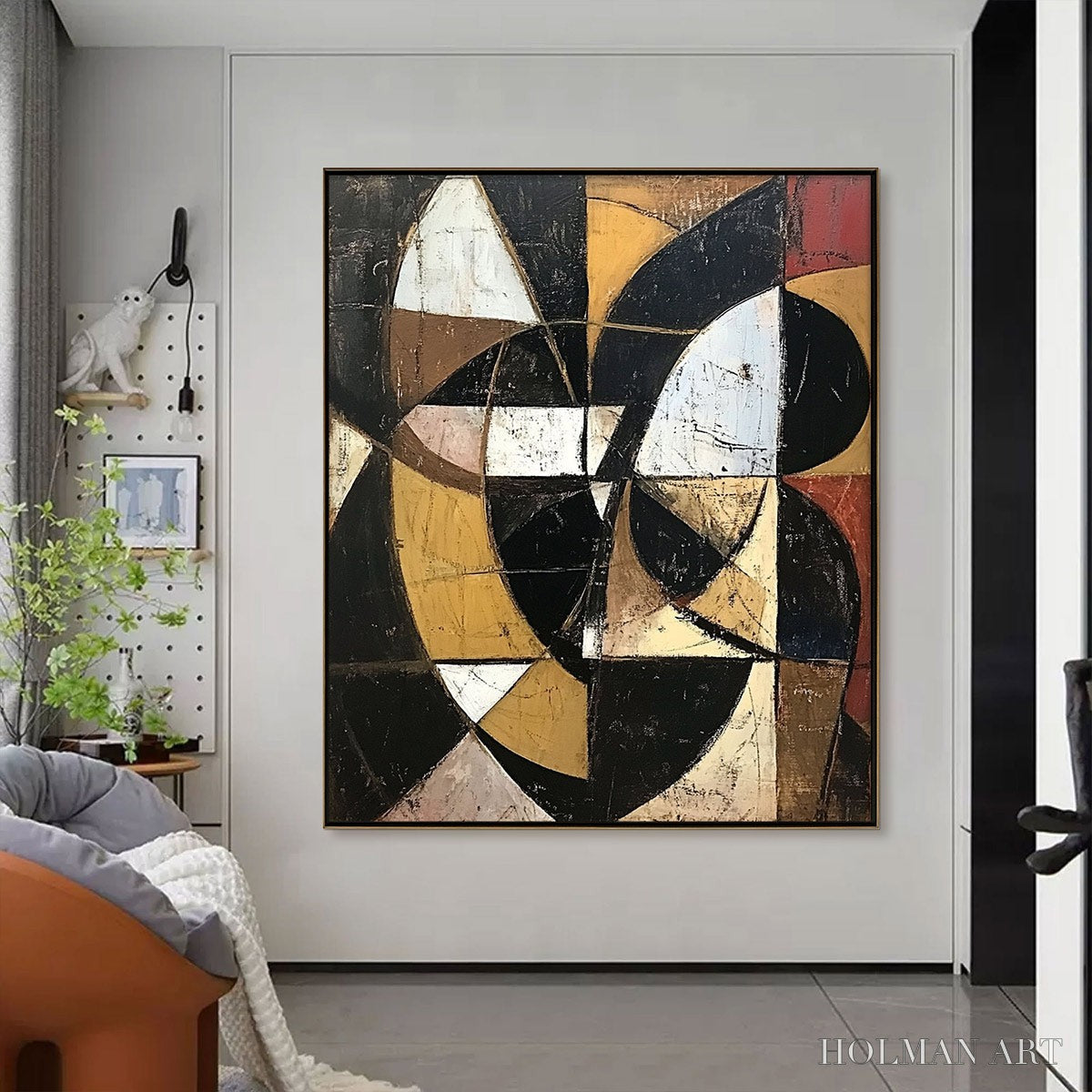 HOLMAN ART Fractured Rhythm – Textured Geometric Abstract Oil Painting - image 2