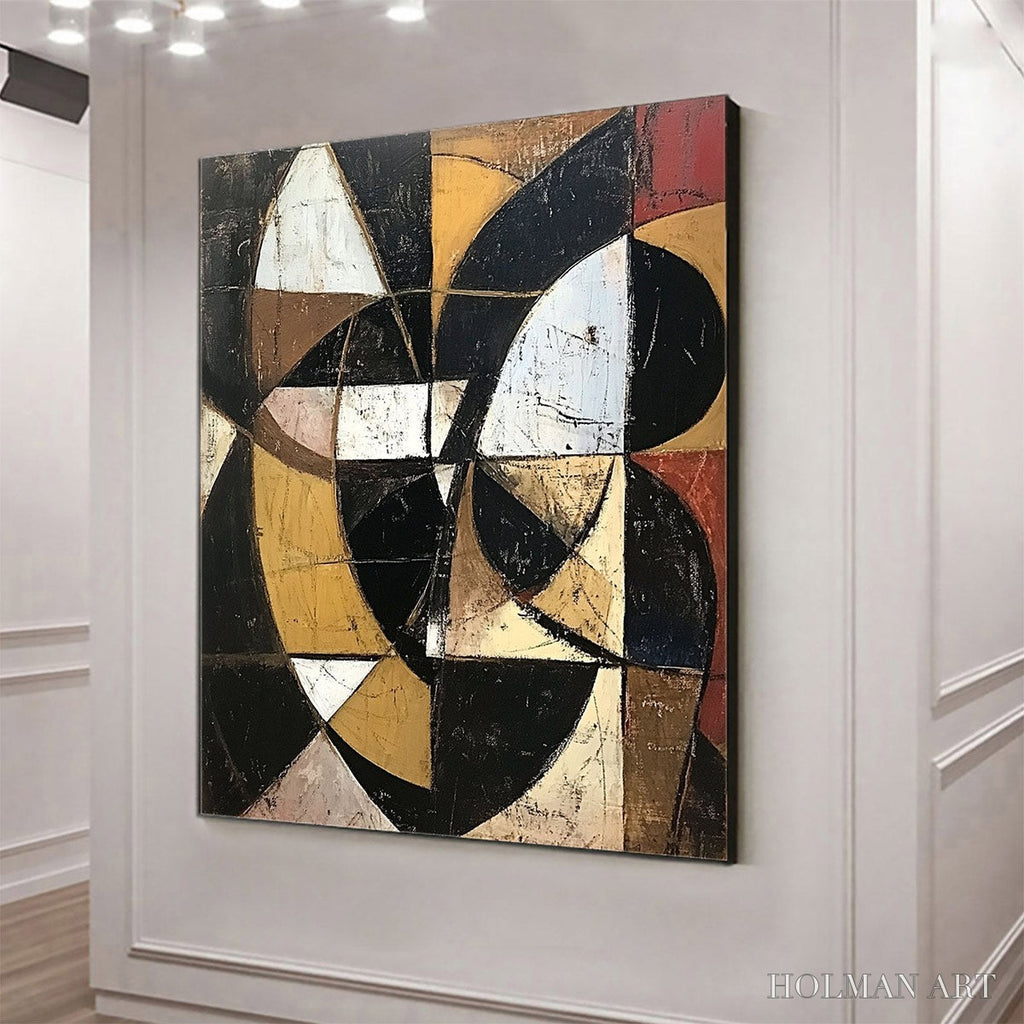 HOLMAN ART Fractured Rhythm – Textured Geometric Abstract Oil Painting - image 4