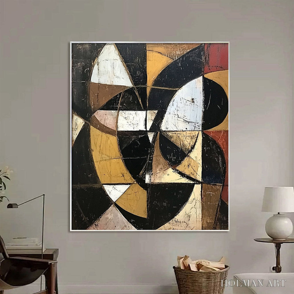 HOLMAN ART Fractured Rhythm – Textured Geometric Abstract Oil Painting - image 5