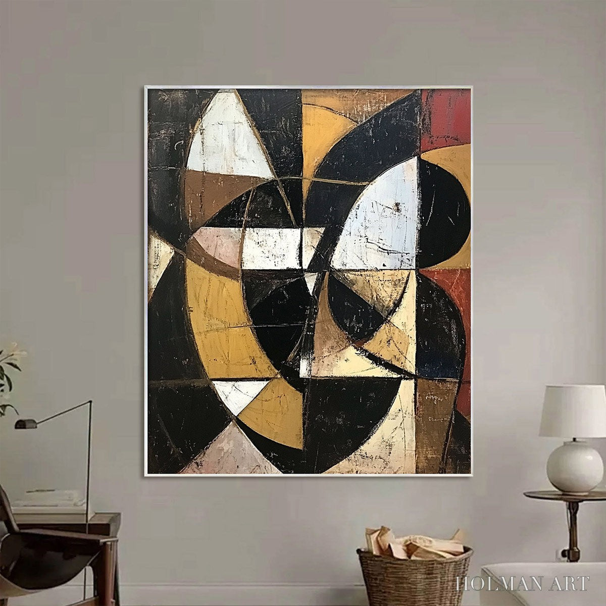 HOLMAN ART Fractured Rhythm – Textured Geometric Abstract Oil Painting - image 5