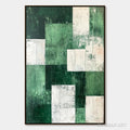HOLMAN ART Verdant Blocks – Textured Abstract Grid Oil Painting - image 1