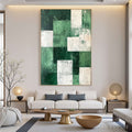HOLMAN ART Verdant Blocks – Textured Abstract Grid Oil Painting - image 2