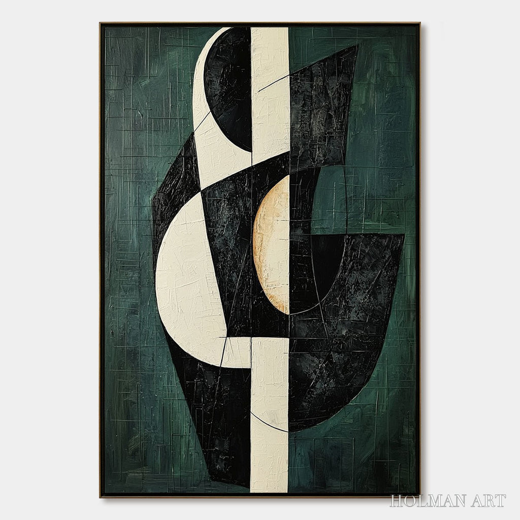 HOLMAN ART Fragmented Forms – Textured Geometric Abstract Oil Painting - image 1