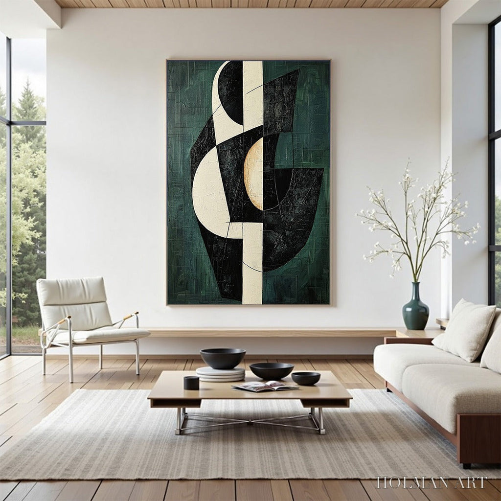 HOLMAN ART Fragmented Forms – Textured Geometric Abstract Oil Painting - image 2
