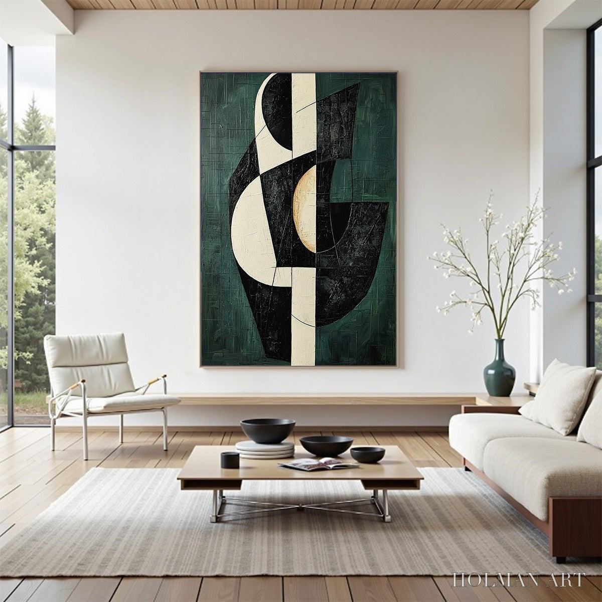 HOLMAN ART Fragmented Forms – Textured Geometric Abstract Oil Painting - image 2