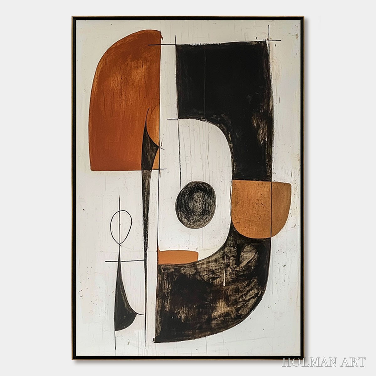HOLMAN ART Construct – Modern Abstract Geometric Oil Painting - image 1