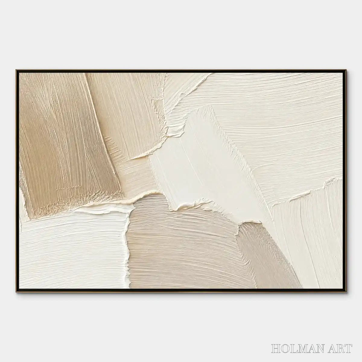 HOLMAN ART Cream Terrain – Cream Beige Texture Abstract - image 1